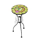 Ideal für kleine Räume Trademark Innovations Beistelltisch aus Glas und Metall, 29,2 x 29,2 x 55,9 cm, Kolibri