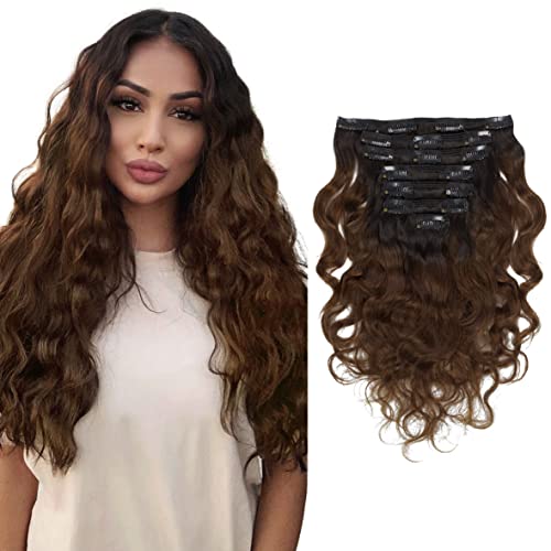 Anrosa Double Weft Human Hair Natural Wave #1B Natural Black