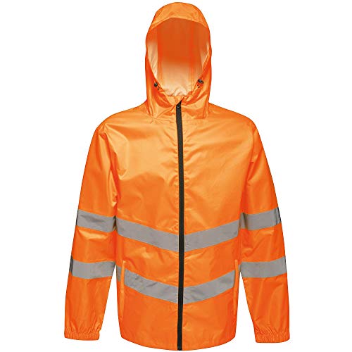 Regatta TRW497 18895 Professional Hi-Vis Waterproof and Windproof Pack away Jacket, Orange, XXXL