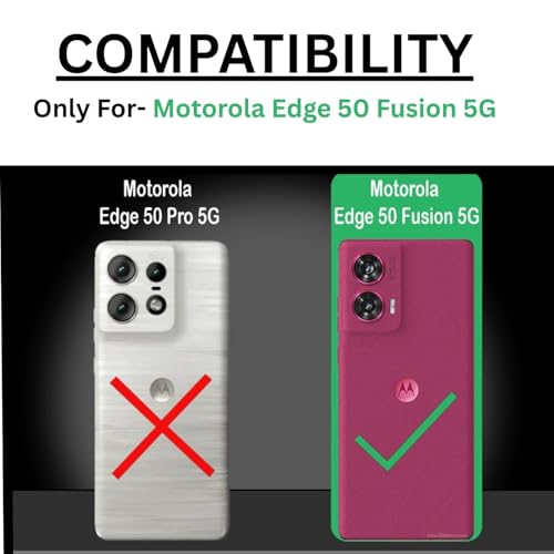 Image of Hybrid Shockproof Back Cover Case for Motorola Moto Edge 50 Fusion 5G / Motorola Moto G96 5G| Hard Back Cover Case (PC & TPU, MagSafe Compatible, Translucent Smoke Matte Back, Black Sides)