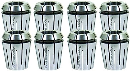 Tegara ER32 1/8, 3/16, 1/4, 5/16, 3/8, 1/2, 5/8, 3/4 in Steel Sealed Coolant Collet 8 pc Set 202-6646-47-49-50-52-55-58-61 P[