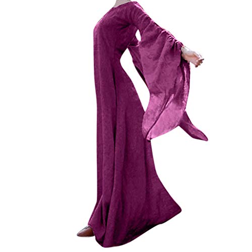 Robe longue Renaissance à manches trompette pour cosplay gothique
