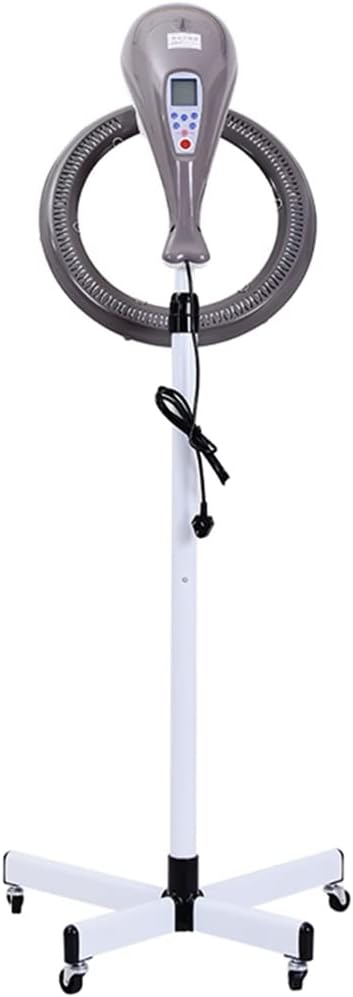 Infrared Heater Hair Dryer, Climazone, Hair Salon Colour Processor Orbiting Hood Styling Rotating All Around Hood Height Adjustable Temperature Professional Salon Rolling Wheels (Color : Gray, Size