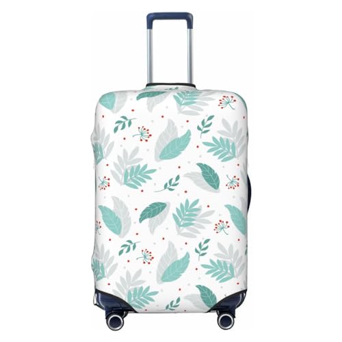 Travel Luggage Cover - Leaf Print Green Washable Suitcase Covers Protector Fits 18-32 Inch Luggage