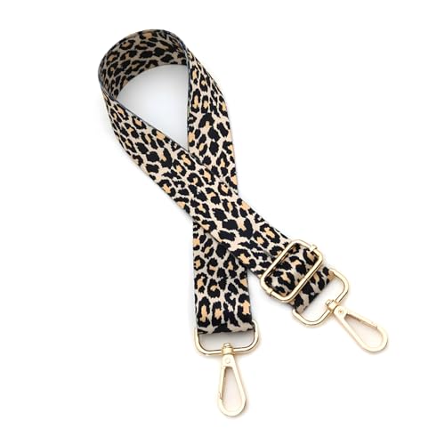 Woteenore Bandoulière tendance imprimé léopard pour femme, réglable de 75 à 130 cm, largeur : 3,8 cm, sangle de sac DIY pour un style personnalisé