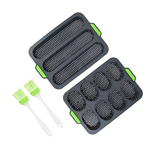 BRIGHTFUFU Bread Baking Set 4-piece French Bread Loaf Pan Easy to Clean Perfect for Home