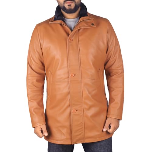 Laverapelle Men's Sheriff Walt (Robert Taylor) Lambskin Leather Coat (Cognic Tan, 4XL, Polyester Lining) - 1502774