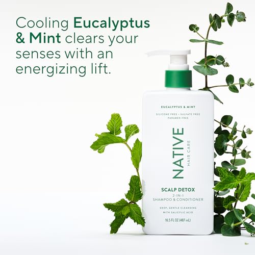 Image of Native Scalp Detox Shampoo and Conditioner, Eucalyptus & Mint, Naturally Derived Ingredients | All Hair Types, Color & Treated, Fine to Dry Damaged, Sulfate & Dye Free - 2-Pack