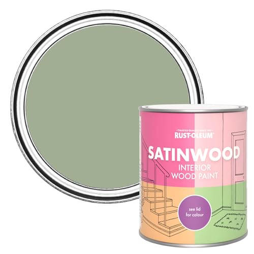 Rust-Oleum Green Satinwood Interior Wood Paint - Bramwell 750ml