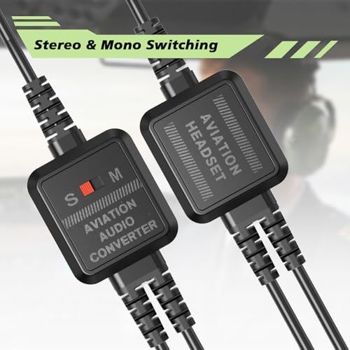 Image of WODASEN Aviation Pilot Headset for Students Flight School Passive Noise Canceling Aircraft Headphones with Boom Mic
