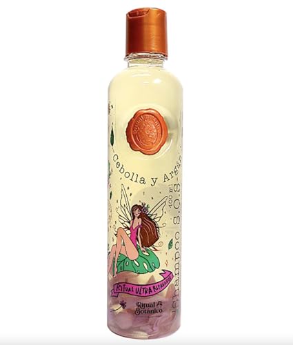 Ritual Botanico Shampoo Ultra Reparador S.O.S de cebolla y Argan sin sal ni sulfatos natural ayuda al crecimiento repara cuero cabelludo maltratados seco o con alisados 400ml Clear