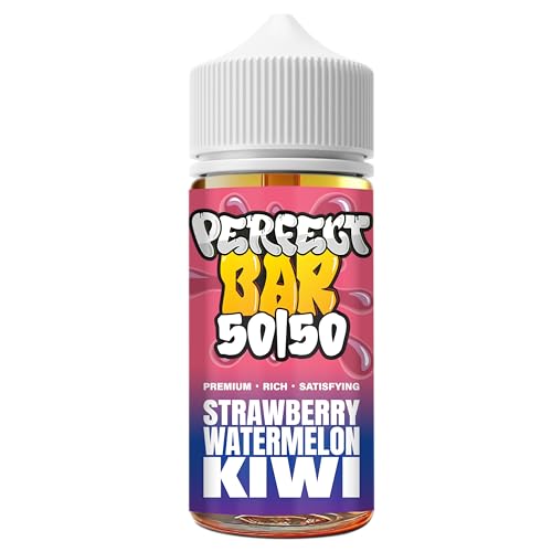Strawberry Watermelon Kiwi - PERFECT BAR 50/50 Disposable Style Juice | Best Premium e Liquid | Bar Juice 100ML for E-Cigarettes - All Day Vape Liquid 50vg 50pg - E-Cig Gift - No Tar (0MG)