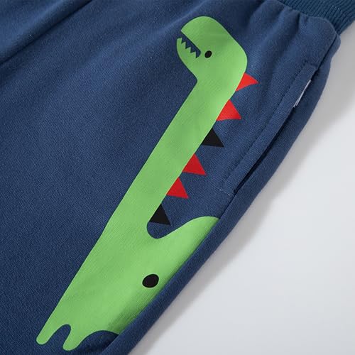 Boys Active Jogger Pants, Toddler Cartoon Pattern Sweatpants 2/3 Pack4