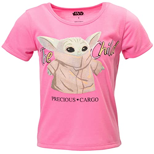 Image of STAR WARS The Mandalorian Grogu Girls T-Shirt and French Terry Shorts Outfit Set Toddler to Big Kid Sizes (4-14-16)