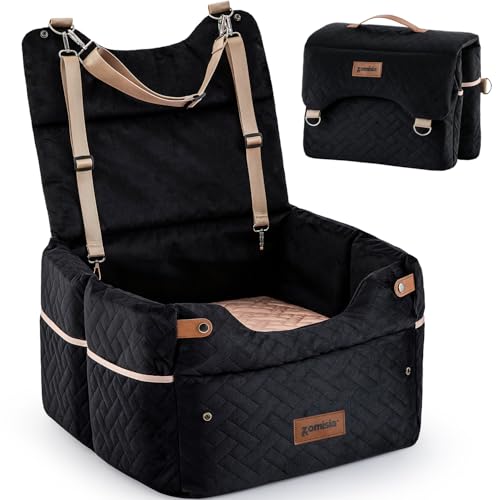 ZOMISIA Elevated Dog Car Seat for Medium Dogs, 3 Adjustable Heights with 2 Egg Crate Foam Boosters...