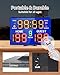 GAN XIN Basketball Digital Scoreboard with Remote,Battery Powered Portable Tabletop Electronic Scoreboard with 75dB Buzzer,Countdown Timer & Score for Games (Blue,with Battery)