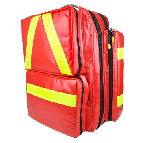 Notfallrucksack PROFI RED - Extensive XL inkl. Modultaschen - LEER rot aus Plane