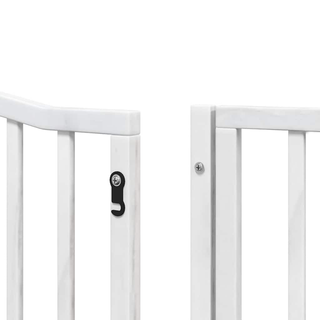vidaXL Puerta de Perros Plegable 10 Paneles Madera álamo Blanca 800 cm