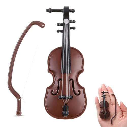 Tiny Violin, World'S Smallest Violin, Miniature Violin With Bow Stand Support, Tiny Musical Instrument Models, For Decoration Home & Office Creative Mini Musical Instrument Violin Decor Gifts