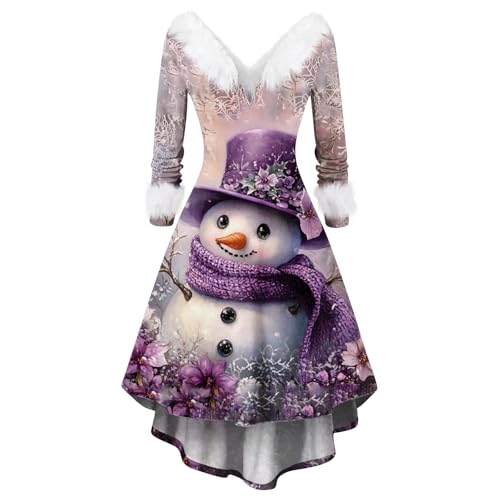 Generisch Weihnachtskleid Sexy Damen Knitted Wolle Santa Elegant Frauen Outfit Weihnachtskleid Kleid Winter Weihnachtsbaum Mutter Sexy...