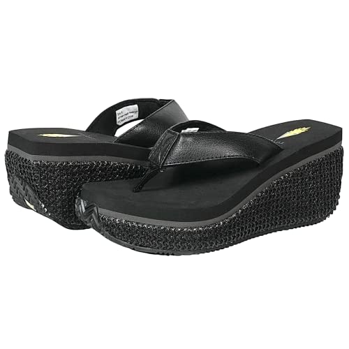 Image of Volatile Island Wedge Sandals for Women Featuring Slip-On Thong Platform Style with EVA Insole and Rubber Outsole