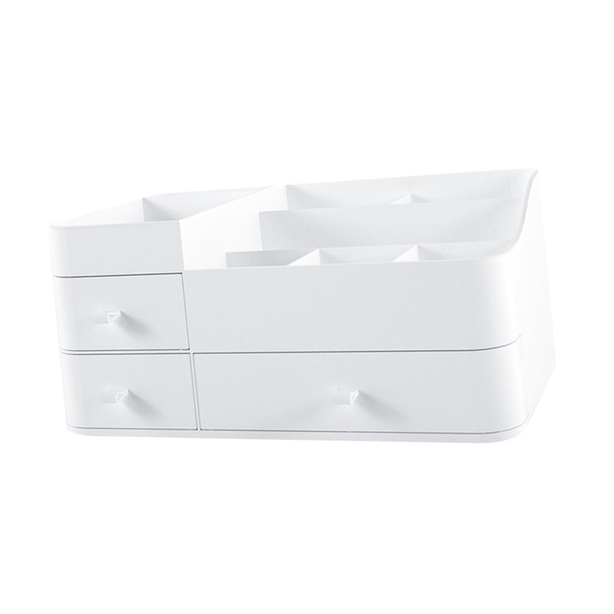 Gatuida Organizzatore per Trucco da Tavolo in Plastica Pp con Cassetti e Scomparti Multipli, Scatola Porta Cosmetici e Rossetti per Uso Domestico Bianco