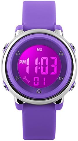 Kids Digital Sports Watches - Girls 5 ATM Waterproof Sport Watch with Alarm Stopwatch, Wrist Watches with 7 LED Backlight for Children