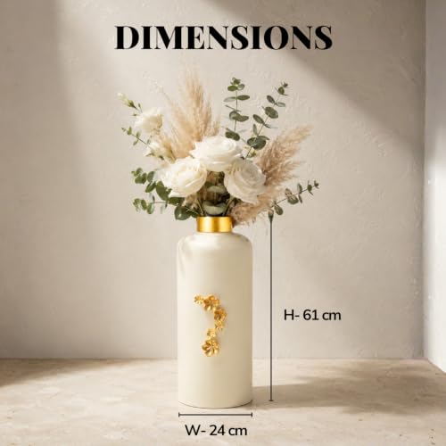 Image of Urban Born Vases For Living Room Corner |Big Vases For Elegant Home Decoration |Home Decor Flower Vase Iron |Fresh or artificial Metal Flower Vase Stand For Dining Table, Bedroom, Office, Wedding Gift