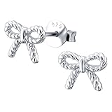 verspieltes, elegantes Design Laimons Damen-Ohrstecker Schleife glanz matt aus Sterling Silber 925