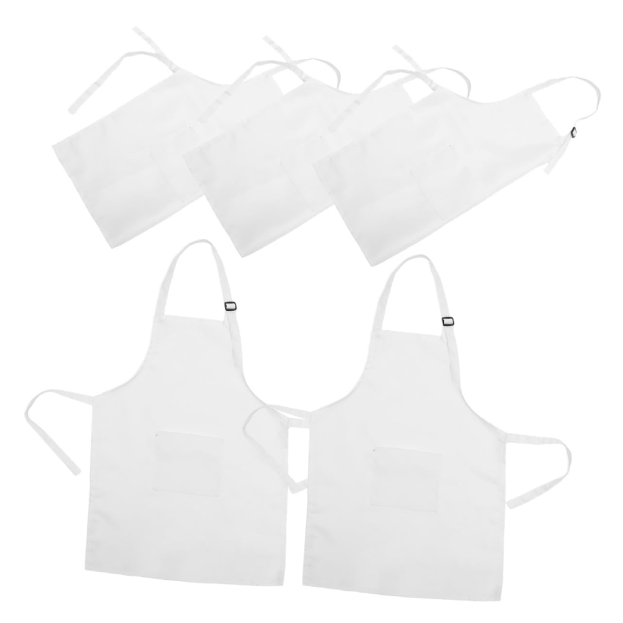 Grembiule Regolabile da Pittura per Bambini Bianco l 5 Pezzi | Poliestere Lavabile e Leggero, per Attività Creative, Stile Elegante e Sofisticato
