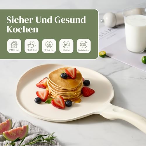 Redchef Crepe Pfanne 26cm, Keramik Antihaft Palatschinken Pfanne, Beige – Ansicht 3
