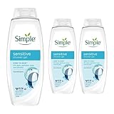 Simple Kind to Skin Shower Gel Sensitive, Pack of 3, Body Wash with 8 Hour Moisturisation, Hypoallergenic Ultra-Gentle for Most Sensitive Skin, 675 ml