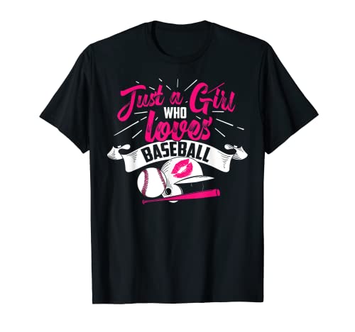 Lindo solo una chica que ama el juego de béisbol divertido regalo de las mujeres Camiseta