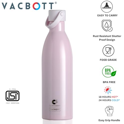 Image of Clay Craft Meko Double Wall|18 Hours Hot and 24 Hours Cold Water Bottle Vacuum Insulated Flask Bottle|680ml, Steel Bottles for Travelling|BPA-Free|Leak Proof|BIS Certified|1Year Limited Warranty