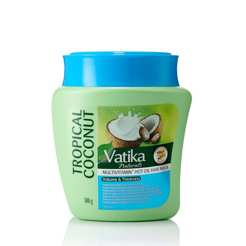 Vatika Naturals Multivitamin Tropical Coconut Hair Mask - 500g | For Volume & Thickness | Enriched With The goodness Of Coconut, Castor & Henna | Blended With Vital Multivitamins