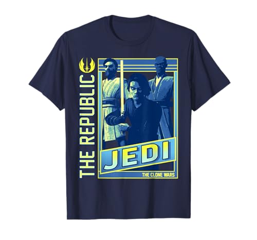 T-shirt Star Wars The Clone Wars vêtement geek imprimé affiche république jedi coton