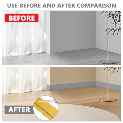 Hengrongshen Sockelleiste Selbstklebend, PVC Weichsockelleiste 70 mm x 20 mm x 6 m, Flexible Leisten Selbstklebend Geeignet für Büros, Arbeitszimmer, Küchen, Badezimmer (Grau)