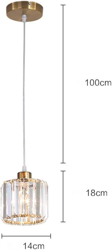 Creative Restaurant Light Home Crystal Single Head Chandelier for Living Room Dining Room Bedroom (Color : Yellow)