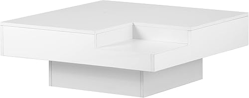 Miniatura 6 de Harper & Bright Designs Mesa auxiliar de cóctel con luces LED de 16 colores, mesa de centro cuadrada de alto brillo UV, mesa central para sala de