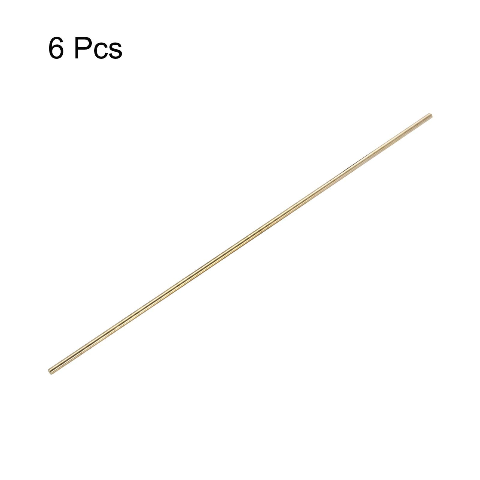 sourcing map Asta rotonda in ottone 4,5 mm x 305 mm aste in metallo solido per tornio 6 pezzi