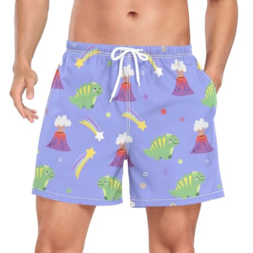 CUPADA Dinosaur Volcano Star Meteor Men Swim Shorts Board Short