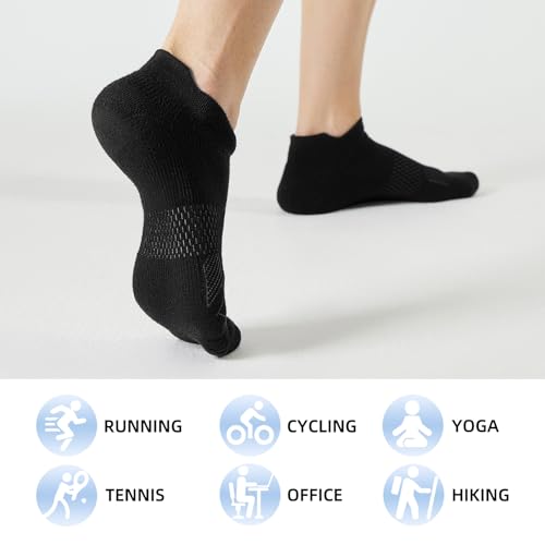 Image of FITRELL 5-6 Pairs Ankle Running Socks for Women Athletic Cushioned Low Cut Tab Sports Socks