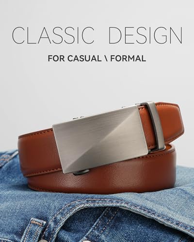Image of MILORDE Men's Leather Ratchet Belt - 35mm - Customizable Fit