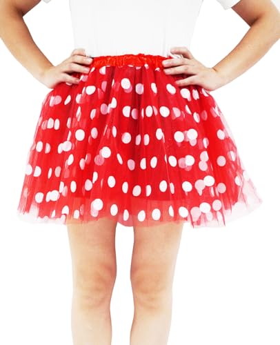 Dmlbc Adult Women Red And White Polka Dots Tutu Skirt Teens Ballet Tulle Tutu Dress-Up Birthday Christmas Tutu Costume For Women thumb #4