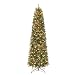 LIFEFAIR 7.5ft Prelit Slim Christmas Tree, Decorated with 350 Clear Lights and Realistic 900 Thicken Tips, Hinged UL Certified