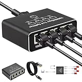 【Répartiteur LAN 1 vers 4】Si vous n'avez qu'une seule connexion LAN, mais que vous souhaitez connecter plusieurs appareils différents en même temps, l'appareil est parfait. Ce répartiteur Ethernet peut diviser le signal réseau Gigabit en 4 signaux Gigabit, permettant à 4 appareils de se connecter à Internet en même temps, et le taux de transfert des quatre appareils peut atteindre 1000 Mbps, c'est un choix parfait.