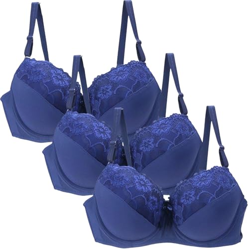 Soutien-gorge sexy en dentelle grande taille 90C avec armatures élégantes pour femme active