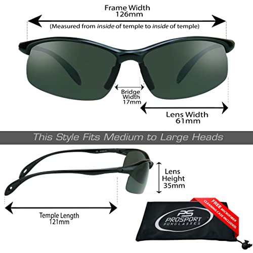 proSPORT Polarized Sunglass Men Women Light-Weight Semi-Rimless Frame Anti-Glare Smoke or Mirror Lens2