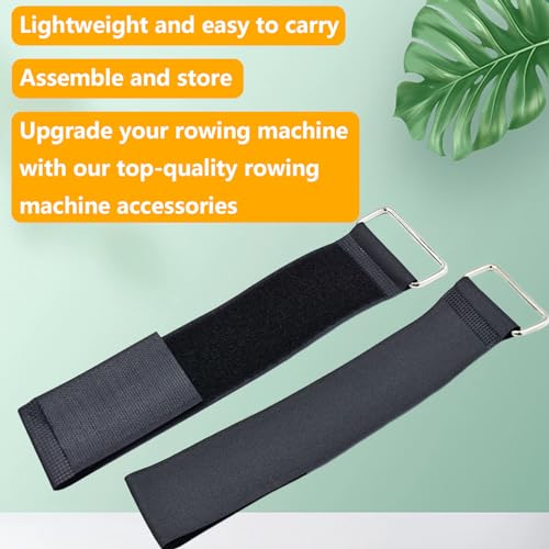 Image of 1 Pair 50cm Universal Overlength Rowing Machine Foot Straps Elliptical Machine Pedals Straps Rowing Machine Pedal Trainer Straps Leg Training for Fitness Home Sports Office Accessories