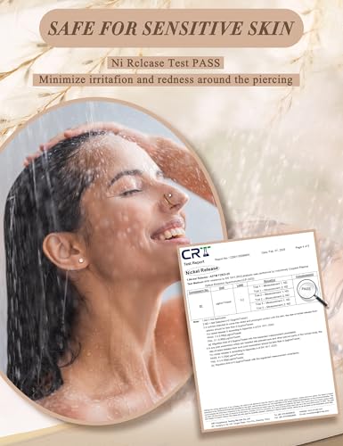 JeryWe Gold Nose Rings for Women - 14K Gold Filled Hypoallergenic Surgical Steel Nose Ring Hoops CZ Opal Lip Ring Screw L Shaped Studs Threadless Flat Back Stud Nose Piercings Jewelry for Women Men4